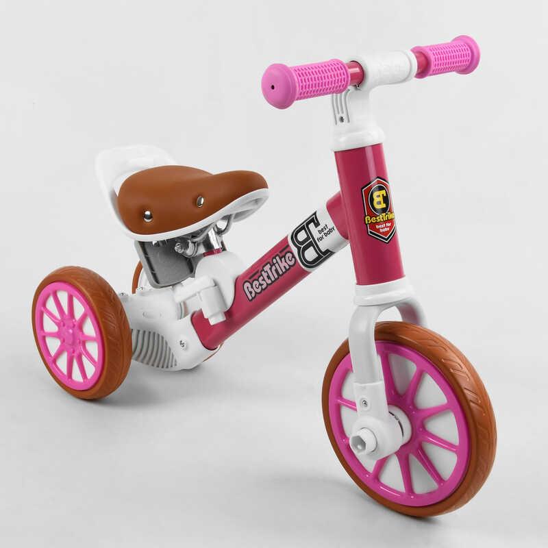 Велосипед велобег 2 в 1 Best Trike 15996 беговел трансформер, Розовый - фото 3 - id-p1787284389