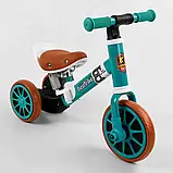 Триколісний велосипед трансформер біговел 2в1 73543 Best Trike велобіг, колеса EVA, Бірюзовий, фото 4