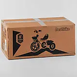 Велосипед триколісний BS-2478 Best Trike Блакитний з гумовими колесами, два кошики, дзвіночок, фото 4