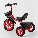 Велосипед триколісний BS-1788 Best Trike Червоний з гумовими колесами, два кошики, дзвіночок, фото 3