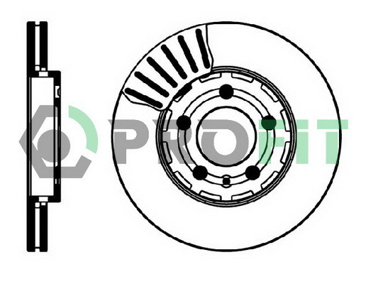 Диск гальмівний PROFIT 5010-0927 перед SKODA OCTAVIA -2010,RAPID 2012-;VW POLO 02-,GOLF -06,BORA -05