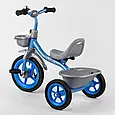 Триколісний велосипед для хлопчика Best Trike BS-2478 Блакитний з гумовими колесами та двома кошиками, фото 3