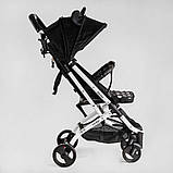 Прогулянкова коляска JOY Elegans A-43081 з телескопічною ручкою, чохлом на ніжки та підсклянником, фото 4