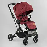 Коляска прогулянкова дитяча з футкавером JOY Liliya 10105, колір вишневий, фото 2