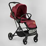 Коляска прогулянкова дитяча з футкавером JOY Liliya 10105, колір вишневий, фото 3