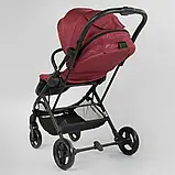 Коляска прогулянкова дитяча з футкавером JOY Liliya 10105, колір вишневий, фото 5