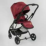 Коляска прогулянкова дитяча з футкавером JOY Liliya 10105, колір вишневий, фото 6