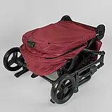 Коляска прогулянкова дитяча з футкавером JOY Liliya 10105, колір вишневий, фото 9