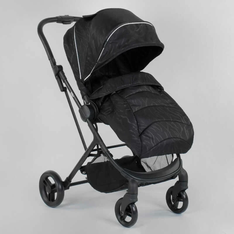 Коляска прогулянкова дитяча з чохлом на ніжки JOY Liliya 61755, колір чорний, фото 1