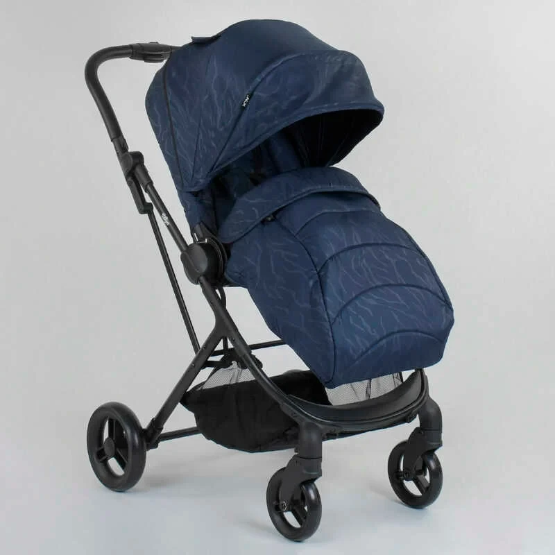 Коляска прогулянкова дитяча "JOY" Liliya 66916 з чохлом на ніжки, колір синій, фото 1