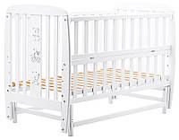 Кроватка для новорожденного Babyroom Друзья маятник, откидной бок DDMO-02 бук белый