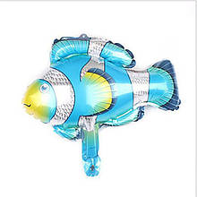 Фольгована кулька міні-фігура риба немо блакитна 35*35 см Китай