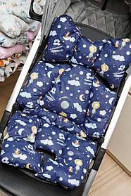 Матрасик у коляску / Ортопедичний вкладиш для автокрісла / Вкладиш у стілець для годування Lari Блакитний 1