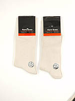 Мужские высокие носки Pierre Guess летние хлопок, ароматезированные, однотонные, 41-44, 12 пар/уп. молочные