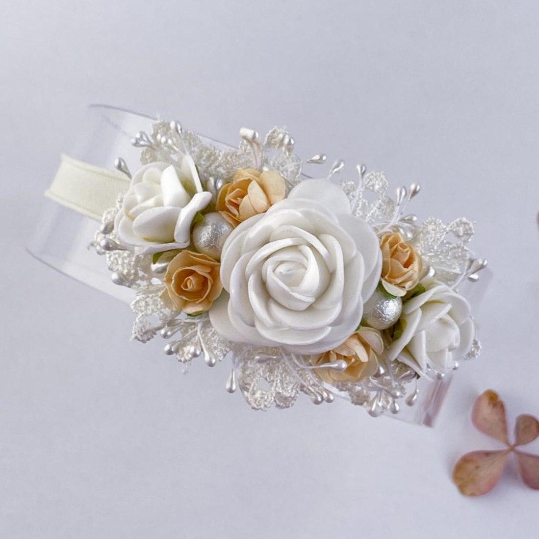 Дитяча пов'язка на голову для маленької принцеси Monik 0 - 18 місяців Lari Білий, фото 1