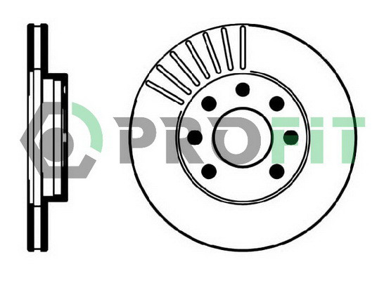 Диск гальмівний PROFIT 5010-0151 перед DAEWOO LANOS 97-, OPEL ASTRA F 91-98, KADETT E 87-91, VECTRA A 88-95