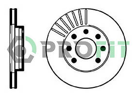 Диск гальмівний PROFIT 5010-0151 перед DAEWOO LANOS 97-, OPEL ASTRA F 91-98, KADETT E 87-91, VECTRA A 88-95