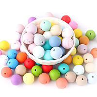 Силіконові різнобарвні кульки для прорізувачів і гризунків 12 мм (10 шт.). Мікс кольорів