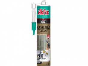 Силікон для душових кабін 100D 280 мл/340г прозорий ТМ "Akfix"