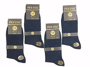 Чоловічі високі шкарпетки Pier Esse, бавовняні безшовні, подвійна пятка і носок, 41-44 12 пар/уп  темно-сині