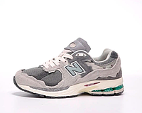 Кроссовки мужские New Balance 2002R серые, Нью Баланс 2002R натуральная замша, текстиль. код KD-14206