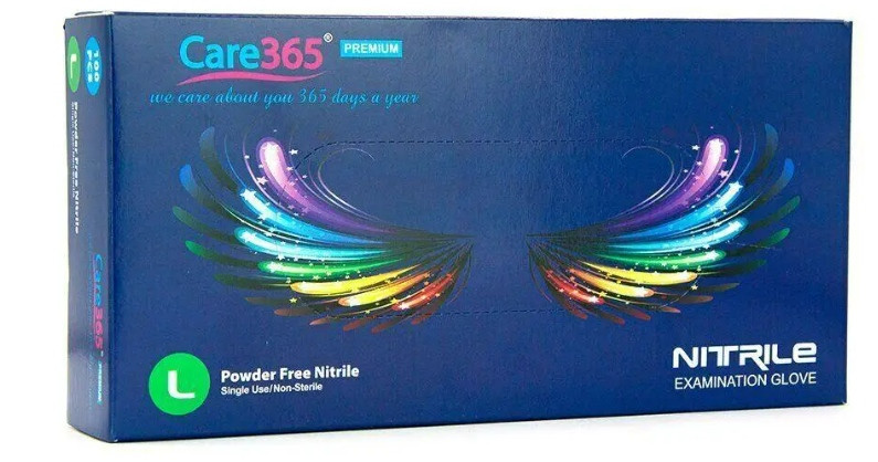 Рукавички нітрилові PREMIUM блакитні (100 шт./уп.) Care365, Розмір "L"