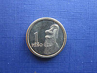 Монета 1 песо Остров Пасхи (чили) 2021 статуи колосы №6