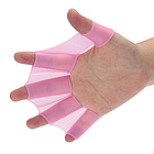 Ласти для рук силіконові M, Рожевий / Ласти на руки для плавання / Лопатки для плавання для дітей та дорослих, фото 4
