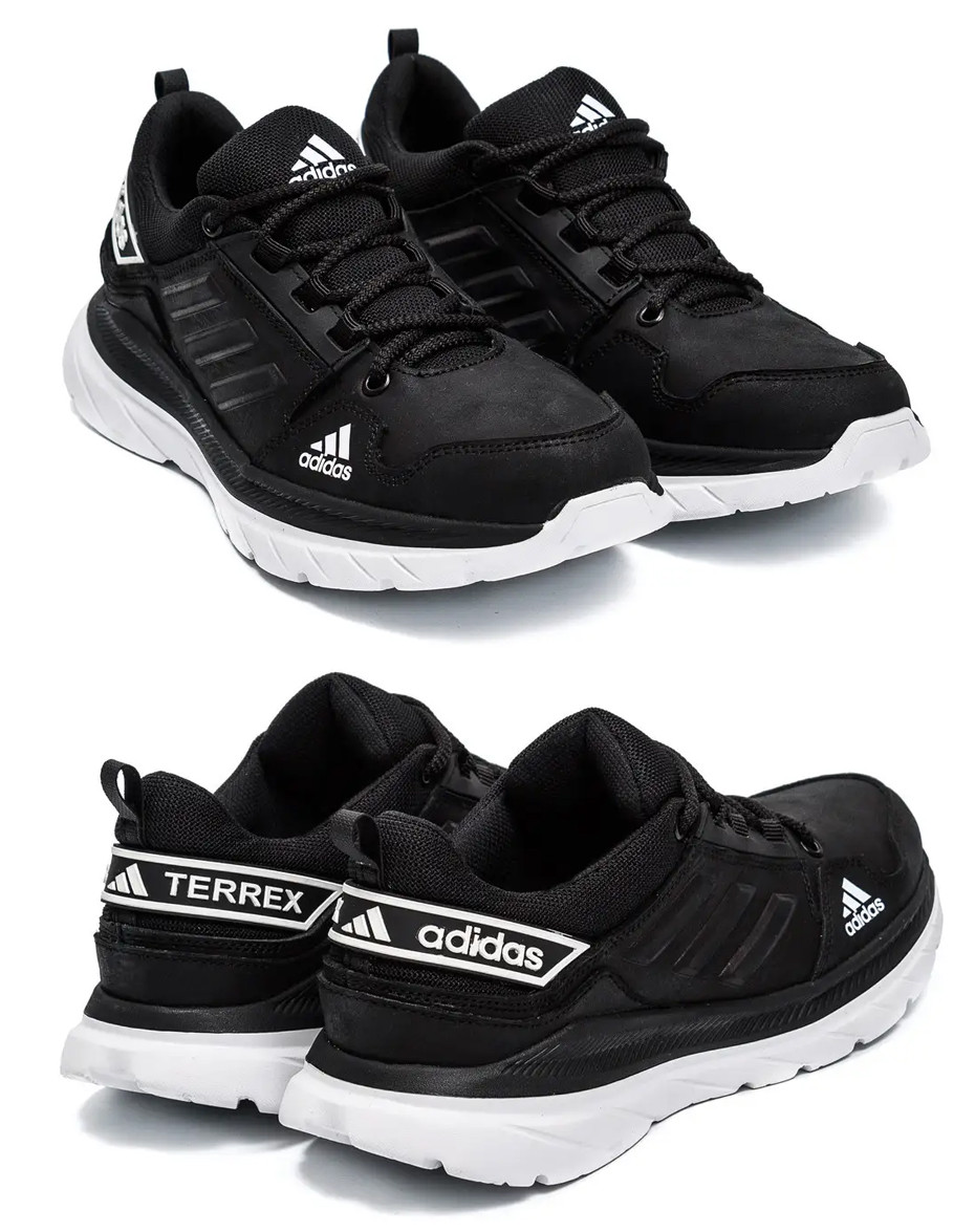 Чоловічі шкіряні кросівки Adidas (Адидас) Originals Black, кеди шкіряні повсякденні чорні. Чоловіче взуття, фото 1