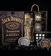 Подарочный набор для виски с декантером и камнями Jack Daniels