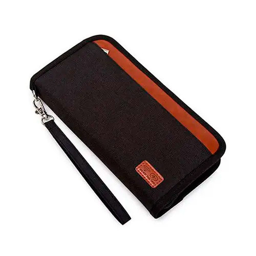 Гаманець портмоне клатч із захистом від зчитування карт, 17 відділень, текстиль, фото 1