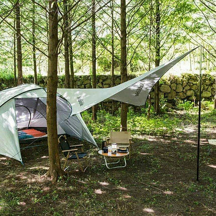 Тент для кемпінгу Naturehike Rhombus NH19TM003, 150D / Silver Coated, 402*268 см, сірий, фото 3