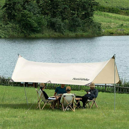 Тент для кемпінгу Naturehike Girder NH20TM006, 150D, 500*292 см, золотий (з двома стійками), фото 3