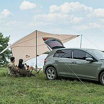Тент для кемпінгу Naturehike Car Rear Canopy NH21TM001, 590*340 см, золотий (з трьома стійками), фото 5
