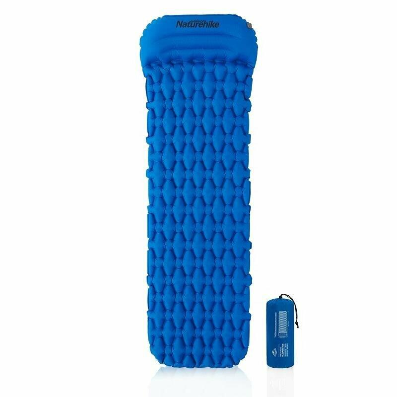 Килимок надувний з подушкою Naturehike FC-12 NH19Z012-P (Blue)