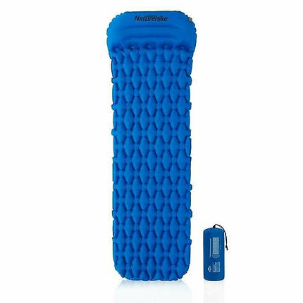 Килимок надувний з подушкою Naturehike FC-12 NH19Z012-P (Blue), фото 1