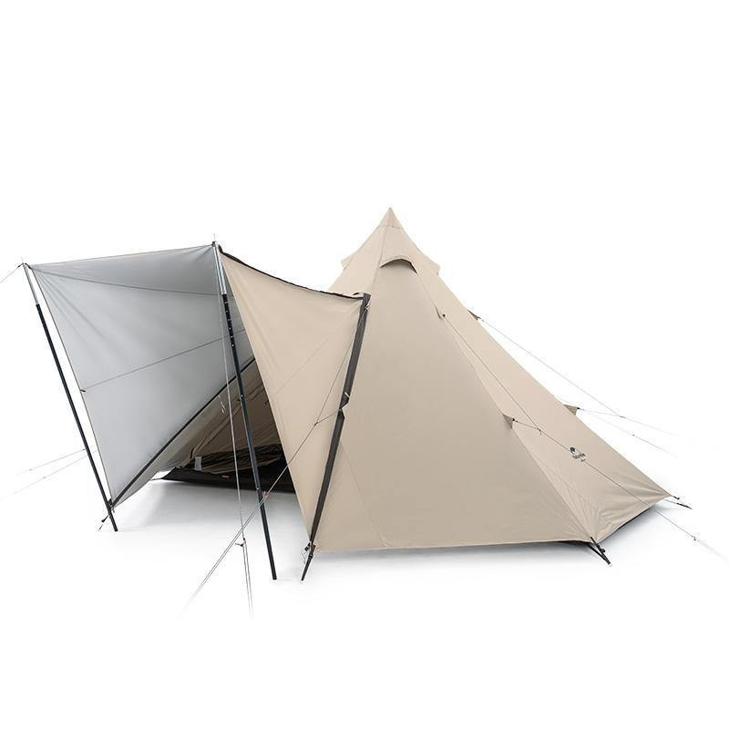 Тент для кемпінгу Naturehike Ranch Pyramid NH20ZP014, 150D, 482*482*280 см, золотий (з п&#039;ятьма стійками)