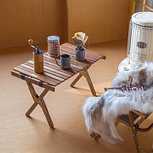 Стіл складний Naturehike HTM Roll Table NH21JJ001, дерево, Розмір M, чорний горіх, фото 3