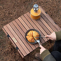 Стіл складний Naturehike HTM Roll Table NH21JJ001, дерево, Розмір M, чорний горіх, фото 4