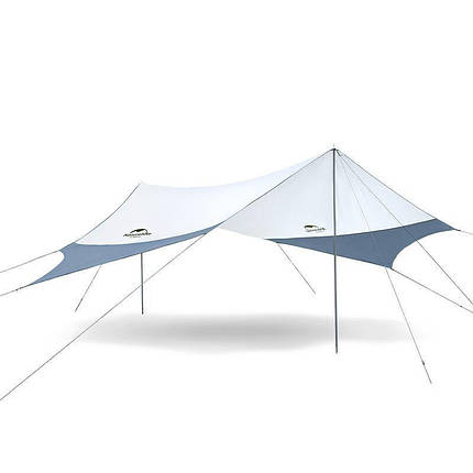 Тент для кемпінгу з двома стійками Naturehike Hexagon NH16T013-S (Blue/Silver), фото 1