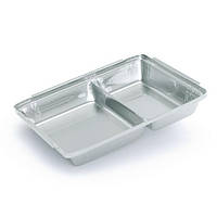 Контейнер із харчової алюмінієвої фольги двосекційний об'єм 520/320мл SPM2L 100шт./уп.