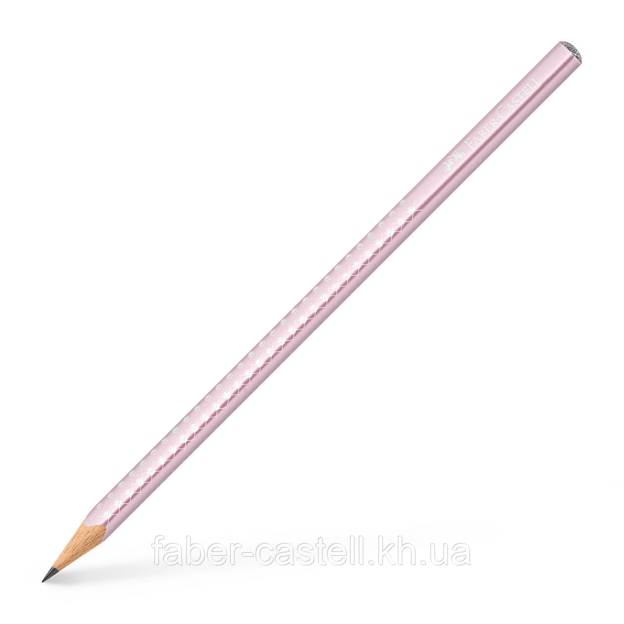 Олівець чорнографітний Faber-Castell Grip Sparkle Pearl Rose metallic корпус рожевий металік, 118261