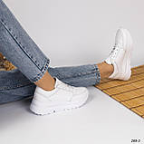 Кросівки жіночі шкіряні білі Демісезонні весняні осінні з натуральної шкіри. Розмір 39 40, фото 9