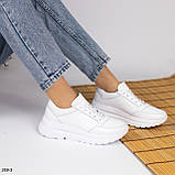 Кросівки жіночі шкіряні білі Демісезонні весняні осінні з натуральної шкіри. Розмір 39 40, фото 2