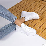 Кросівки жіночі шкіряні білі Демісезонні весняні осінні з натуральної шкіри. Розмір 39 40, фото 6