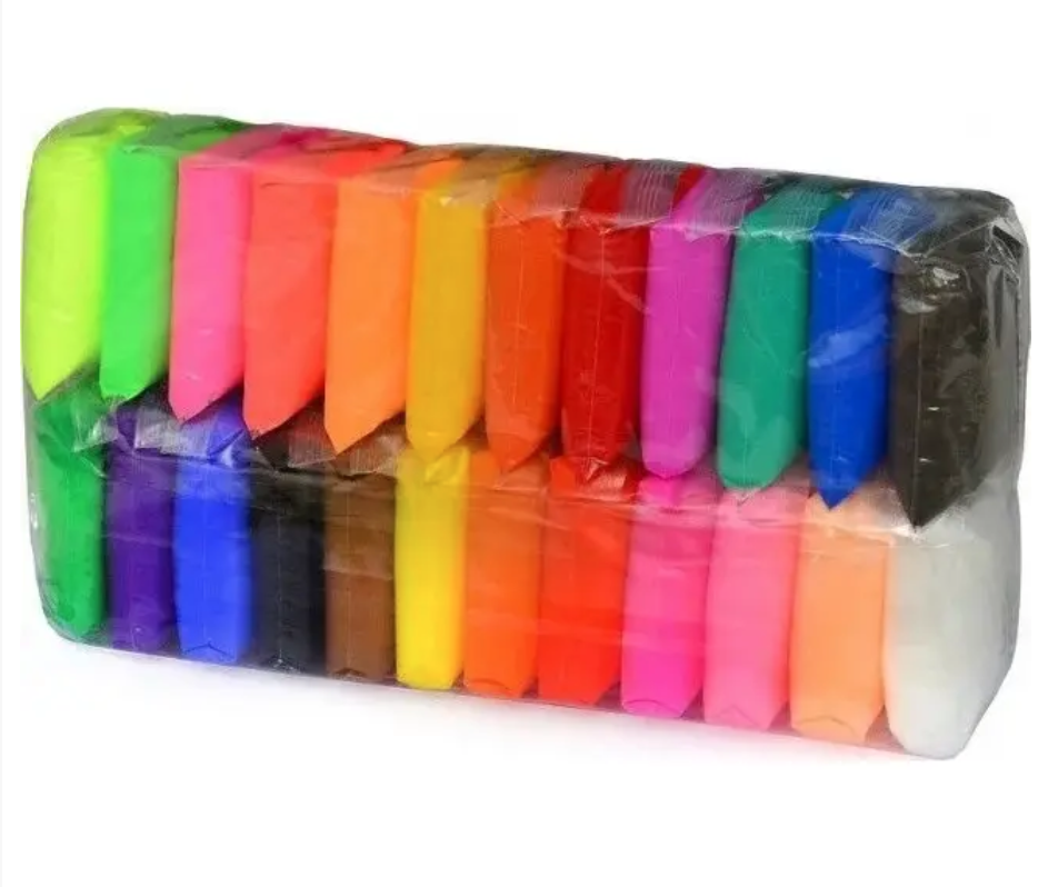 Легкий повітряний пластилін на 24 кольори зі стеками 240 г, фото 1