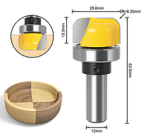 Фреза 1616 для дерева напівкругла з підшипником (для виготовлення таносів чаш мисок) хвостовик 12 мм