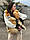 Жіноча жилетка з натурального хутра полярної пухнастої лисиці та натуральної шкіри Розмір М L., фото 4