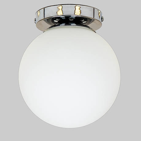 Срібний стельовий скляний світильник (56-XPR150F-1 CR+WH), фото 1