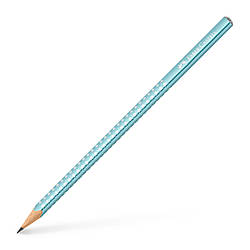 Олівець чорнографітний Faber-Castell Grip Sparkle Pearl ocean metallic корпус блакитний металік, 118262